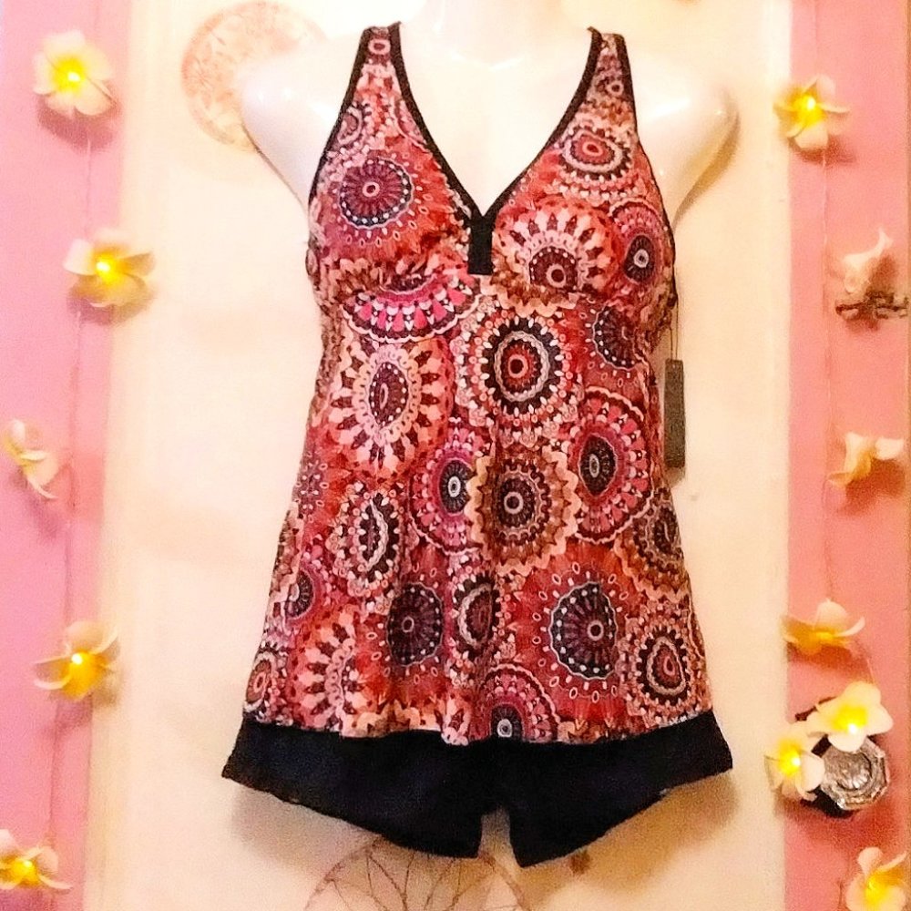 Tempt Me (M) Boho Tank and Boyshort Two Piece Suit
